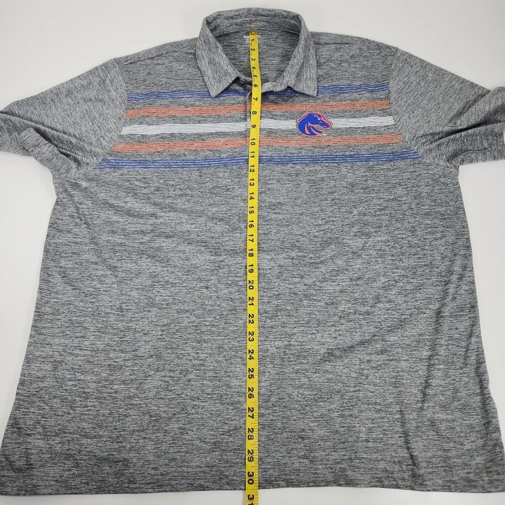 Captivating Apparel BSU Boise Sate Broncos Gray Polo Shirt Size‎ 2XL Men's EUC